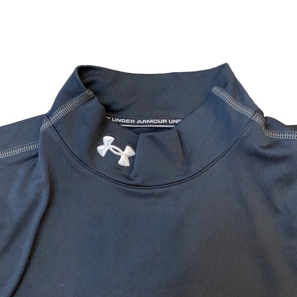 Under Armour Fitted Shirt Mens Small Long Sleeve Cold Gear Mock Neck - Picture 2 of 6